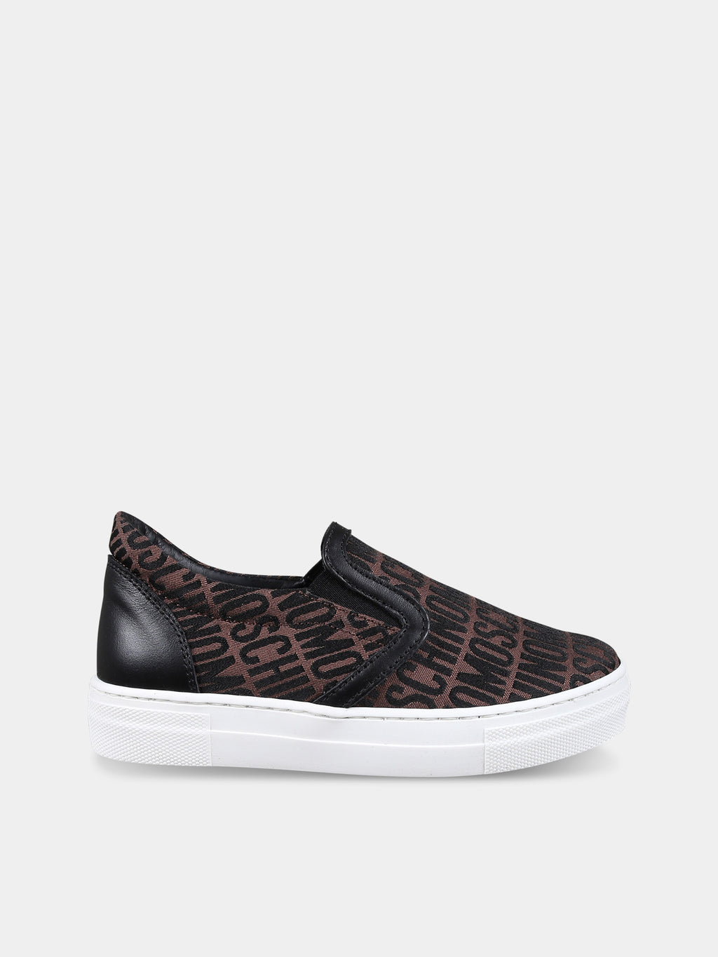 Slip-on marron pour enfants avec logo